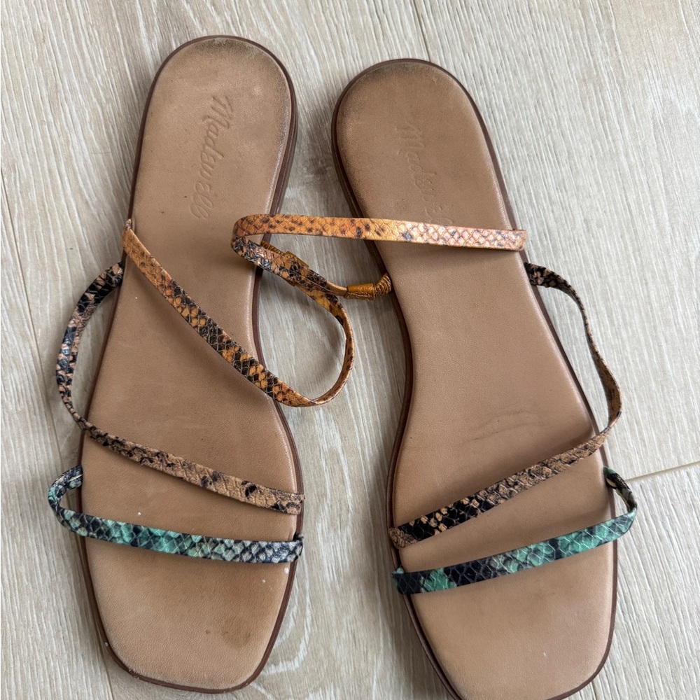 Madewell Women's Snakeskin Strappy Sandals - Leather size 9